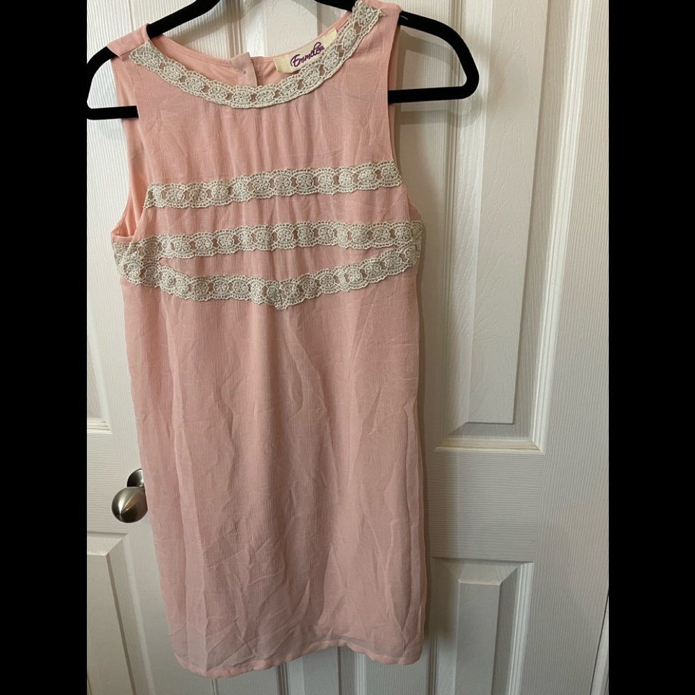 Emmelee pink lace slip dress M